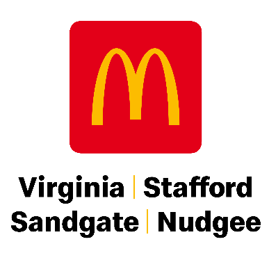 McDonald’s logo with text Virginia Stafford Sandgate Nudgee